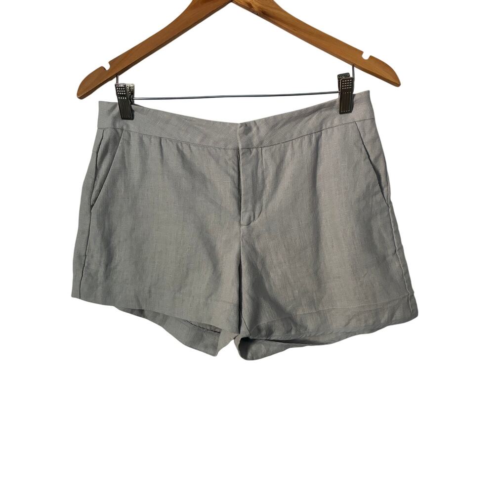 Joie Light Gray 100% Linen Dress Shorts w/Pockets Size 4